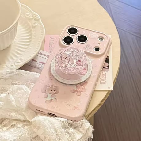K23288 スイートベア＆バニーMagSafeグリップiPhoneケース
