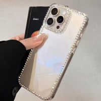 【即納商品】L62469 きらめきビジューフレームクリアiPhoneケース