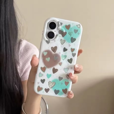 S75752 ヴィンテージハートコラージュ iPhoneケース
