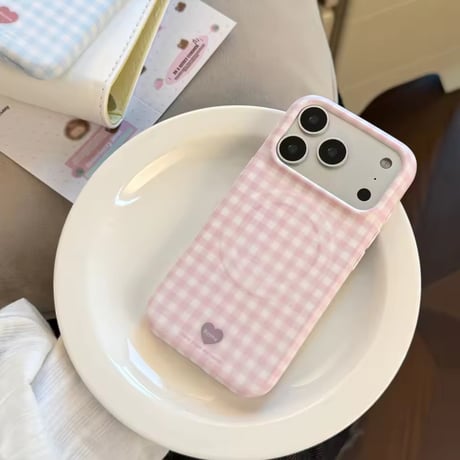 S75716 パステルチェック MagSafe対応 iPhoneケース