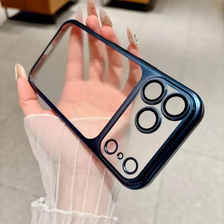 L62533 メタリックフレームクリアiPhoneケース