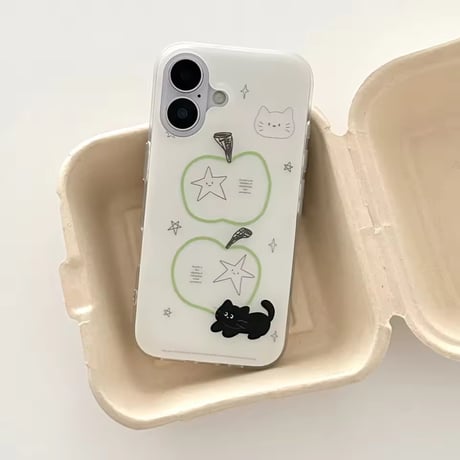 S75930 グリーンアップルキャットiPhoneケース