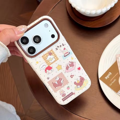 S75982 レトロパピーステッカーiPhoneケース