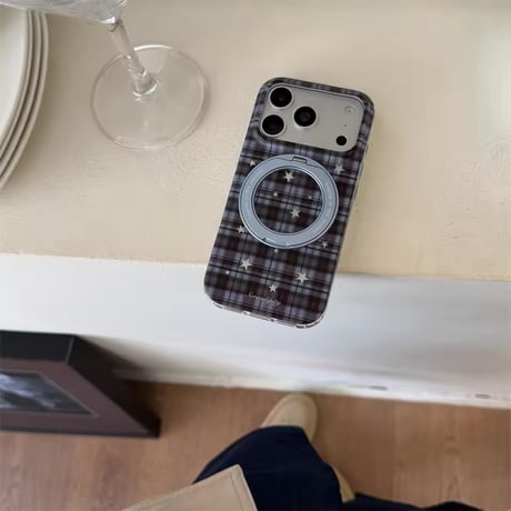 K23361 スターチェックリングスタンドiPhoneケース