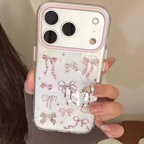 L62494 レオパードリボン クリア iPhoneケース