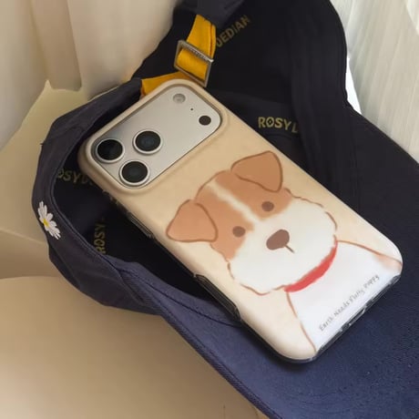 S75709 ふわもこわんこイラスト iPhoneケース