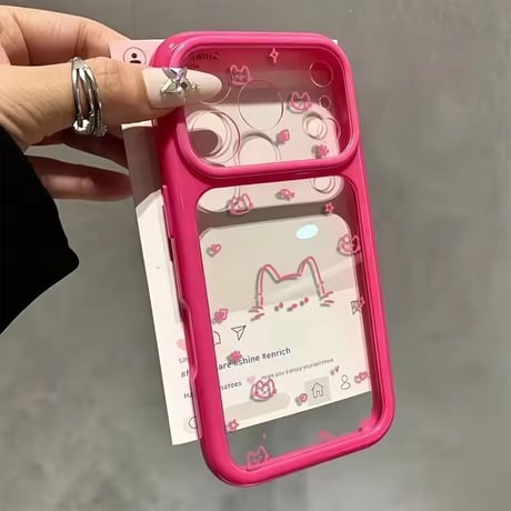 L62547 にゃんこグラフィッククリアiPhoneケース