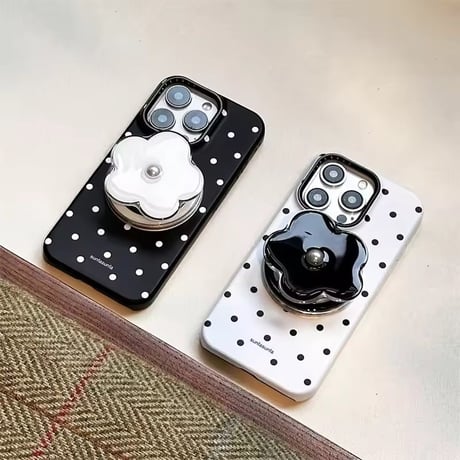 【即納商品】K23032 フラワーグリップ ドットiPhoneケース