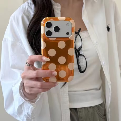 S75764 ブラウンドット iPhoneケース