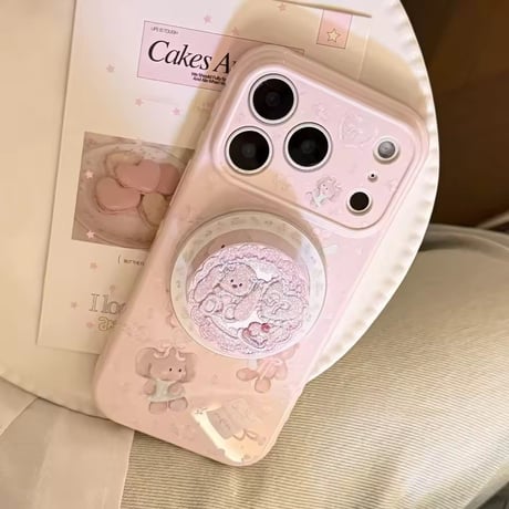K23288 スイートベア＆バニーMagSafeグリップiPhoneケース