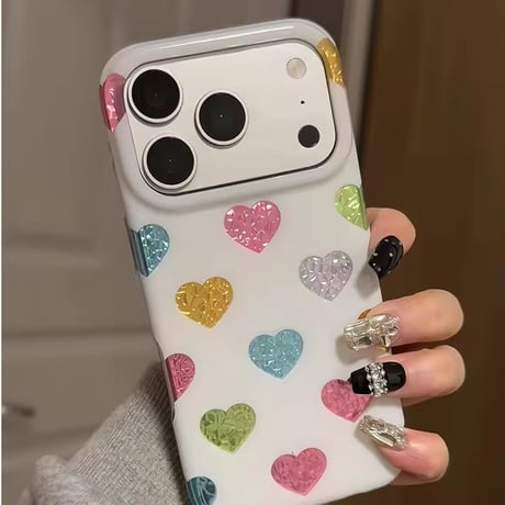 S75750 カラフルハート iPhoneケース