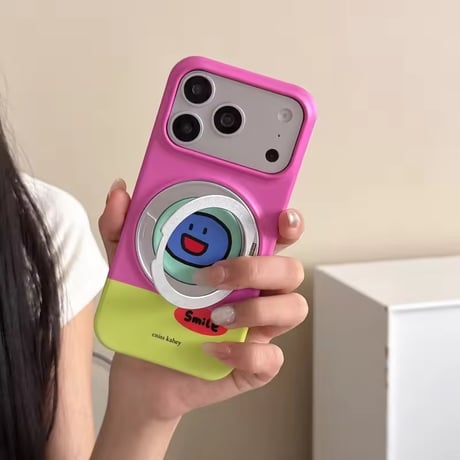 K23240 カラーポップスマイル リングスタンド iPhoneケース