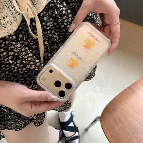 L62485 バナナドット 半透明iPhoneケース