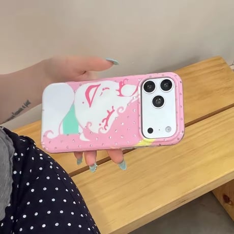 S75768 ガーリーガール ピンク iPhoneケース