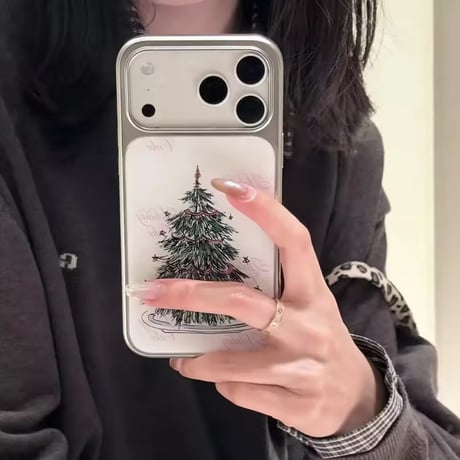 S75981 ホリデーツリーアートiPhoneケース