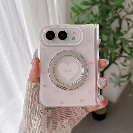 K23357 スウィートモチーフリングスタンドiPhoneDuoケース