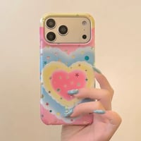 S75767 パステルハート スタープリント iPhoneケース