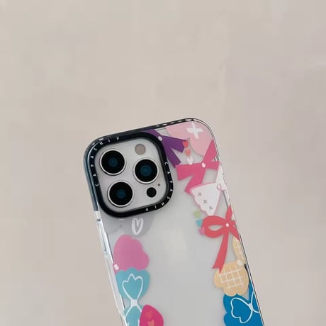 L62508 カラフルリボン＆フラワー iPhoneケース