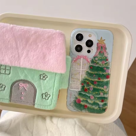 S75946 キラキラクリスマスツリーiPhoneケース