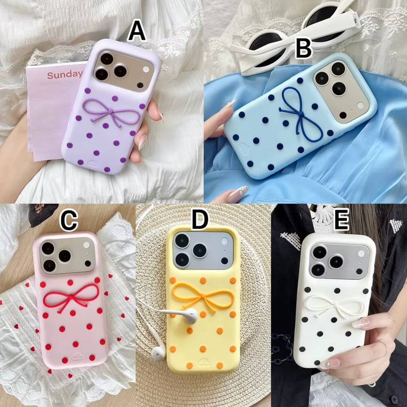 S75746 ドットリボン シリコン iPhoneケース | nanomita