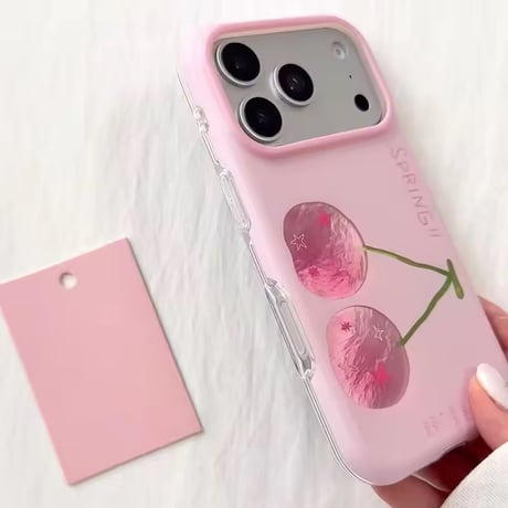 S75758 ピンクチェリー iPhoneケース