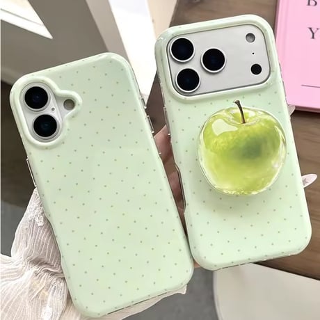 K23199 アップルグリップ付き ドット iPhoneケース