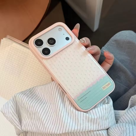 S75993 パステルストライプドットiPhoneケース