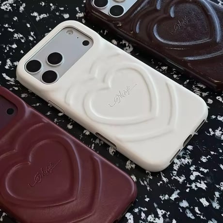 S75984 ぷっくりダブルハートiPhoneケース