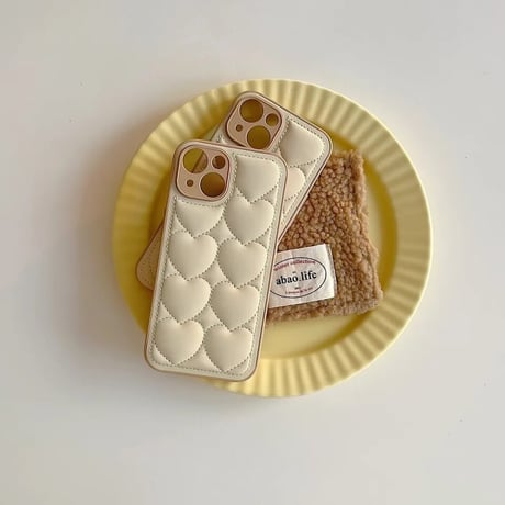 【即納商品】S73749 Soft Heart Quilted iPhone Case