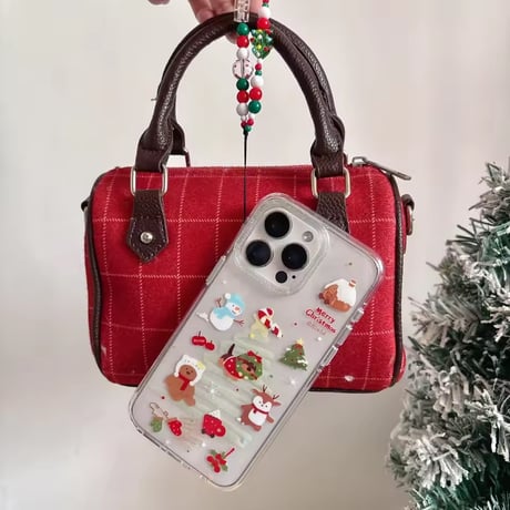 L62532 クリスマスフレンズクリアiPhoneケース