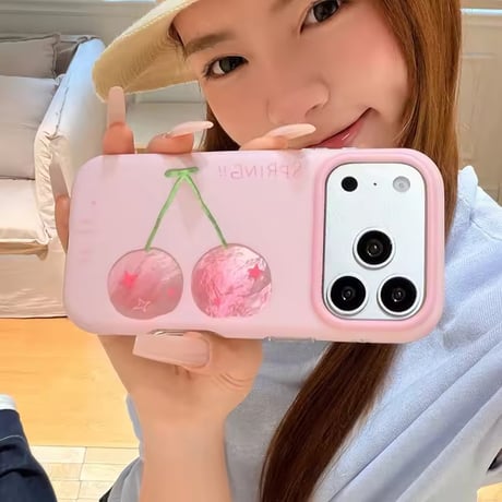 S75758 ピンクチェリー iPhoneケース