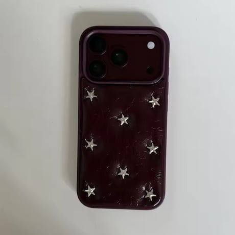 K23335 スターモチーフストラップ付きiPhoneケース