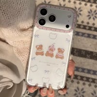 L62501 くまリボンキラキラクリア iPhoneケース