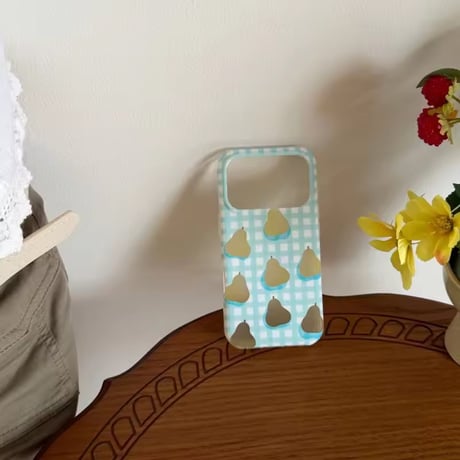 S75777 洋なしチェック iPhoneケース