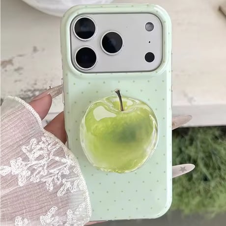 K23199 アップルグリップ付き ドット iPhoneケース