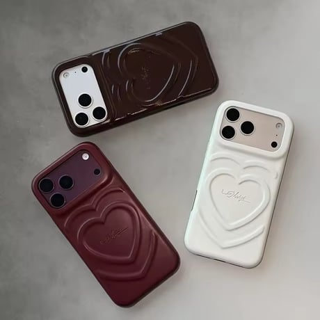 S75984 ぷっくりダブルハートiPhoneケース