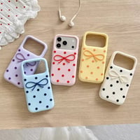 S75746 ドットリボン シリコン iPhoneケース
