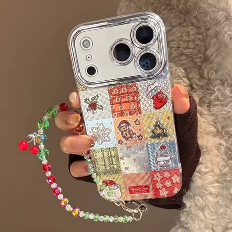 S75898 ホリデーパッチワークiPhoneケース