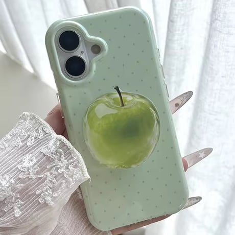 K23199 アップルグリップ付き ドット iPhoneケース