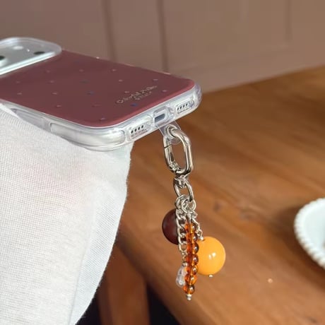 S75893 カラフルドットチャームiPhoneケース