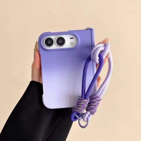 K23320 グラデーションストラップ付きiPhoneDuoケース