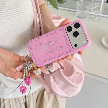 S75722 フラワーチャーム付き iPhoneケース