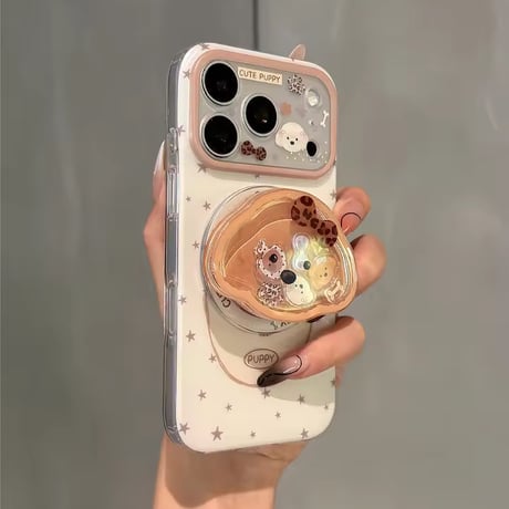 K23352 キュートパピーデコグリップiPhoneケース