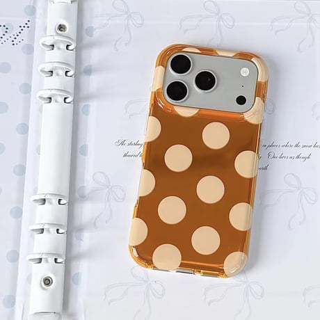 S75764 ブラウンドット iPhoneケース