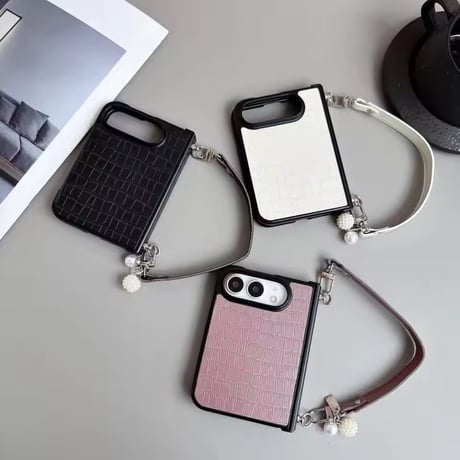 K23295 クロコ調ストラップ付きiPhoneDuoケース