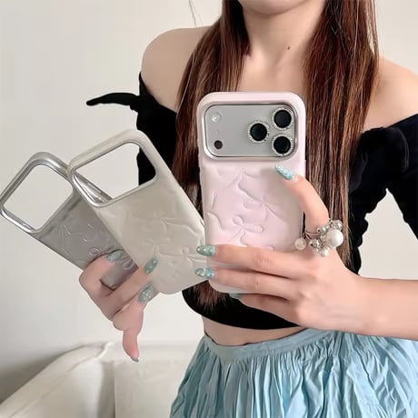 S75843 リボンエンボス iPhoneケース