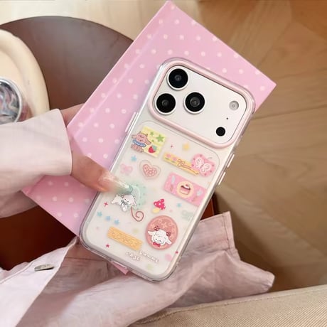 L62541 パステルステッカークリアiPhoneケース