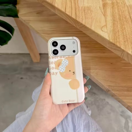 S75769 リボンベア ミルクカラー iPhoneケース