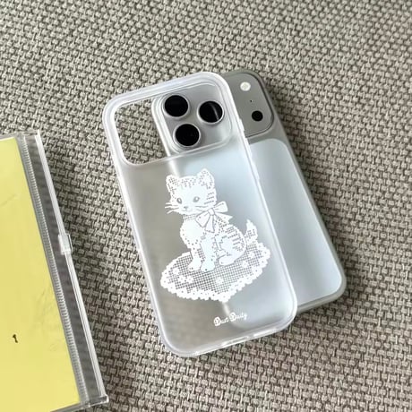 L62499 リボンキャットクリア iPhoneケース