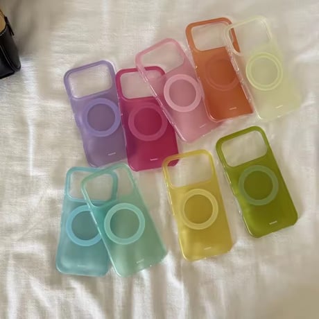 S75924 カラフルサークルMagSafe対応iPhoneケース